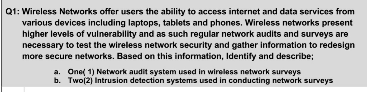 please help 01: Wireless Networks offer users the