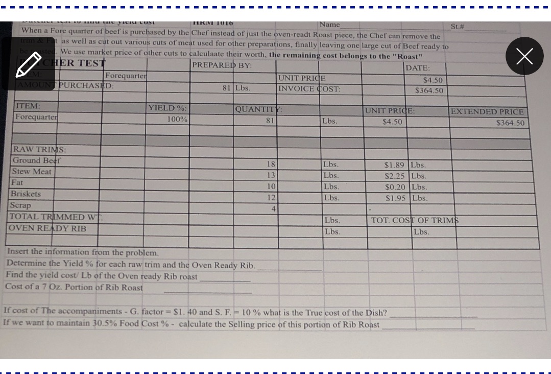 Answer the blanks HKN 1010 Name St.# When a Fore