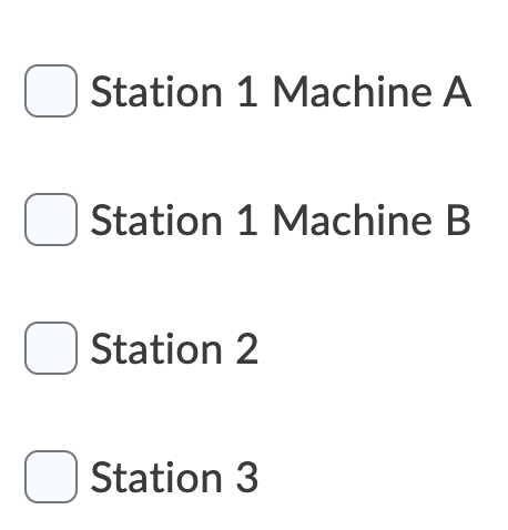 A three work station Question 12 (1 point) 14