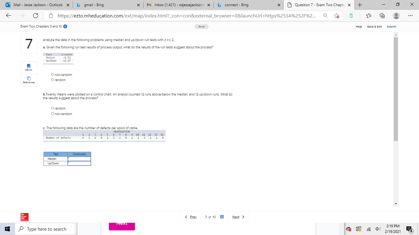 Analyze the data in the following problems using