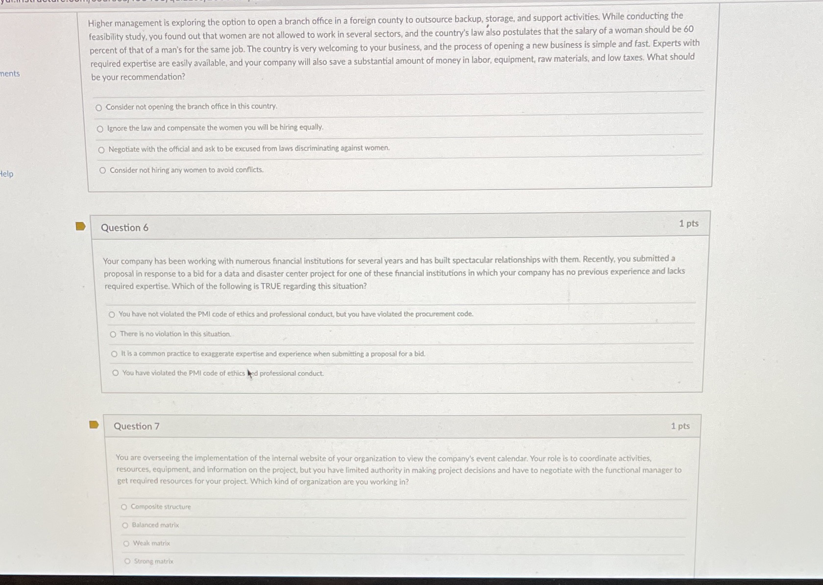 5-7 please Higher management is exploring the