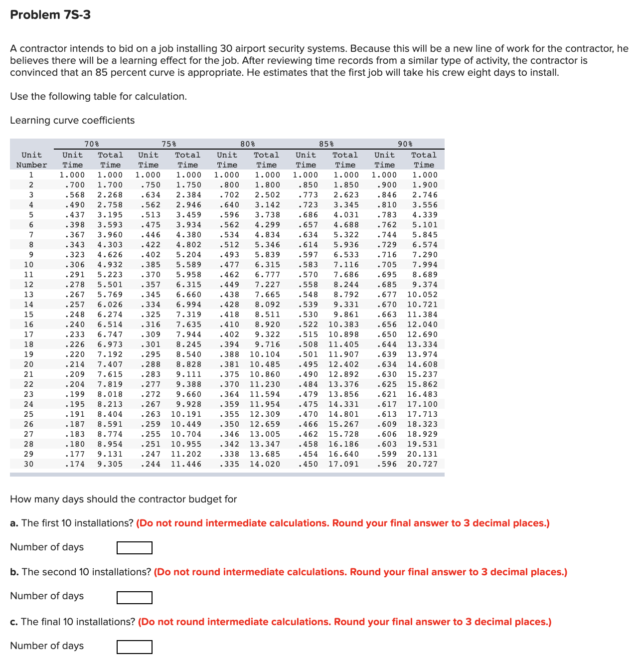 Question 3 Problem 75-3 A contractor intends to