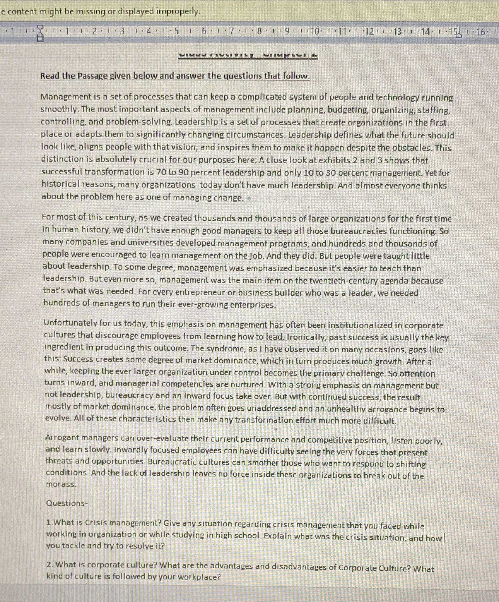 e content might be missing or displayed