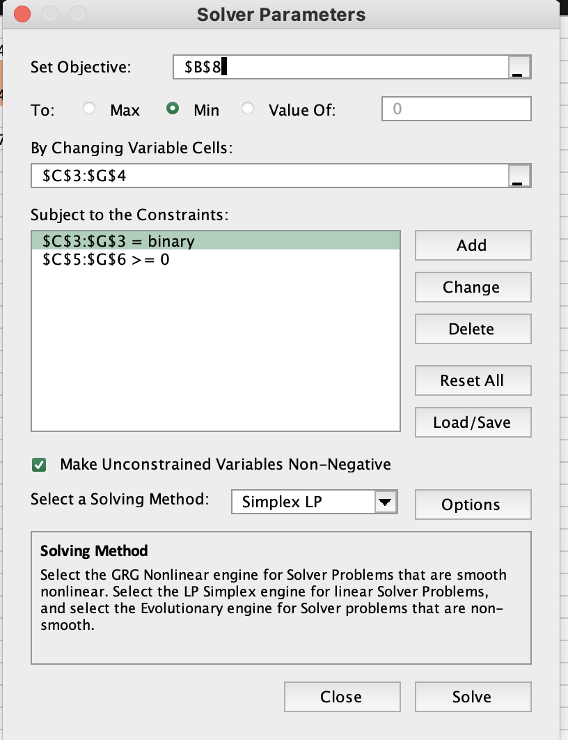 I just solved this problem in excel using solver