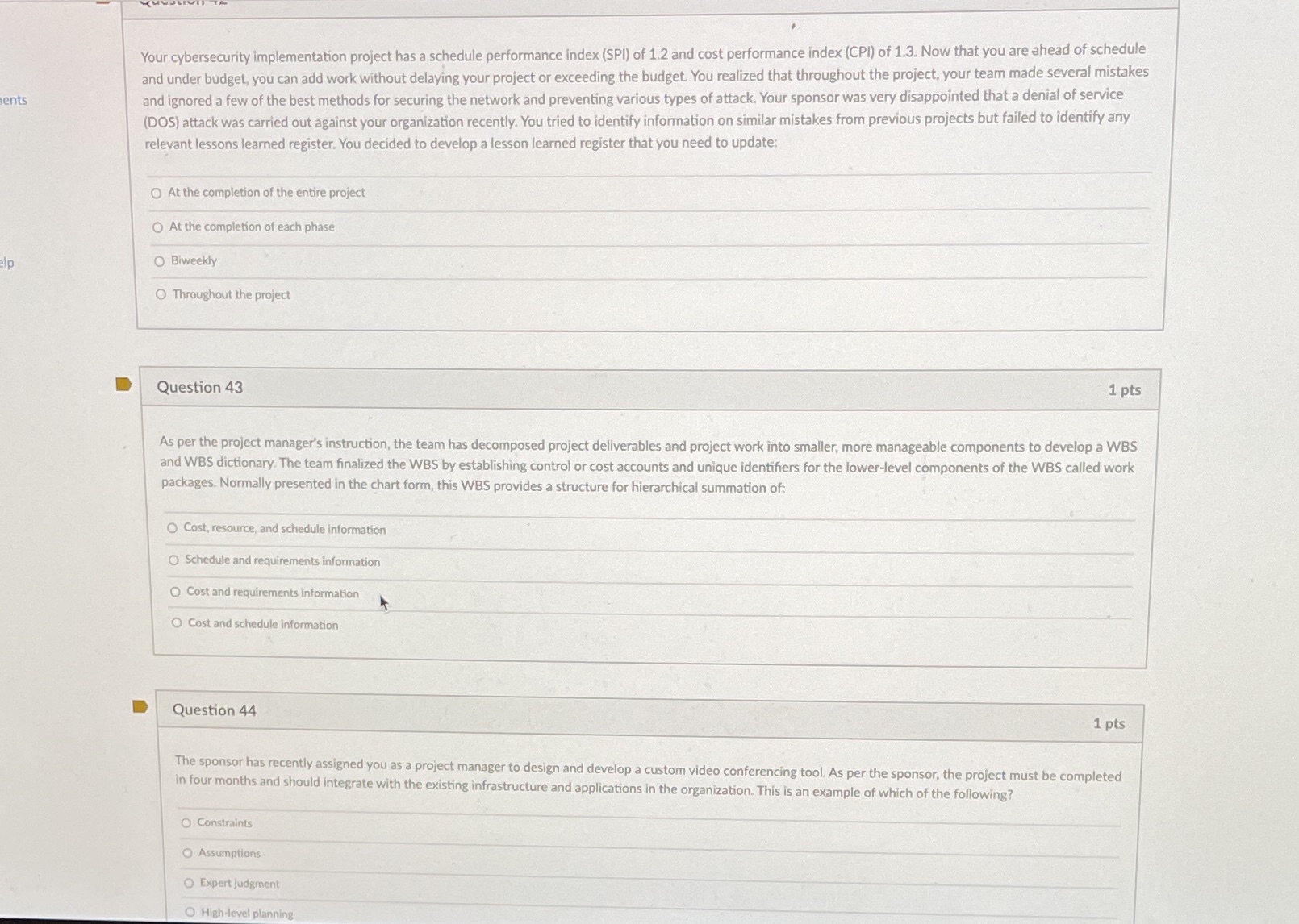 42-44 please Your cybersecurity implementation