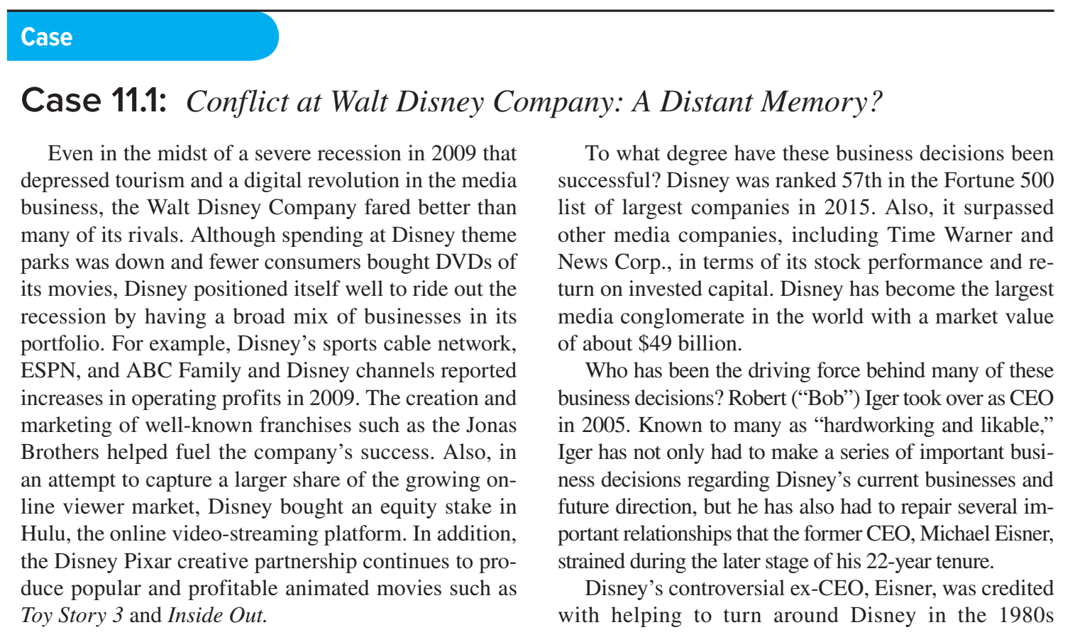 Read Case Study 11.1 and answer the following two