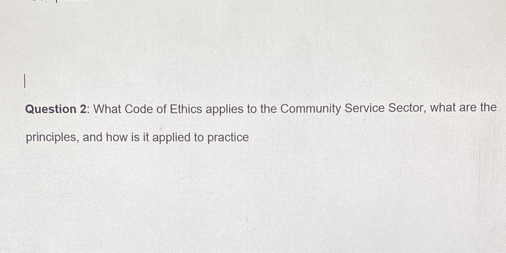 Code of ethics in community service sector