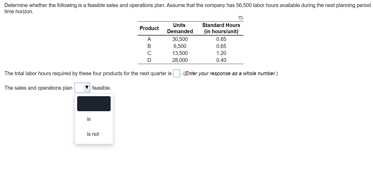Question #1 Formulate a chase sales and