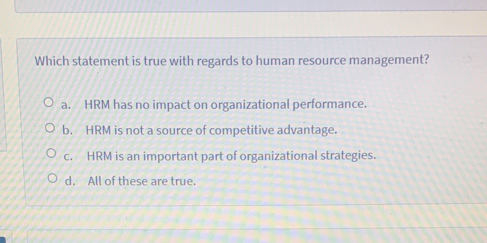 Which statement is true with regards to human