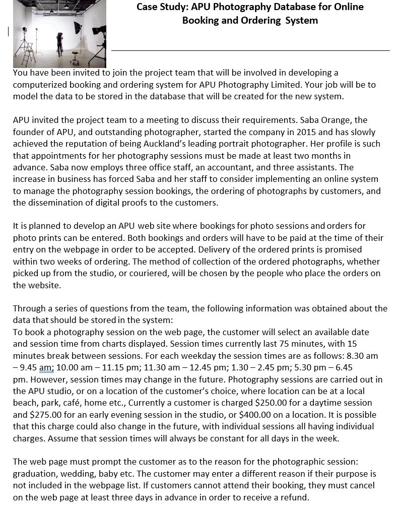 From the case study below answer Tasks 1-3