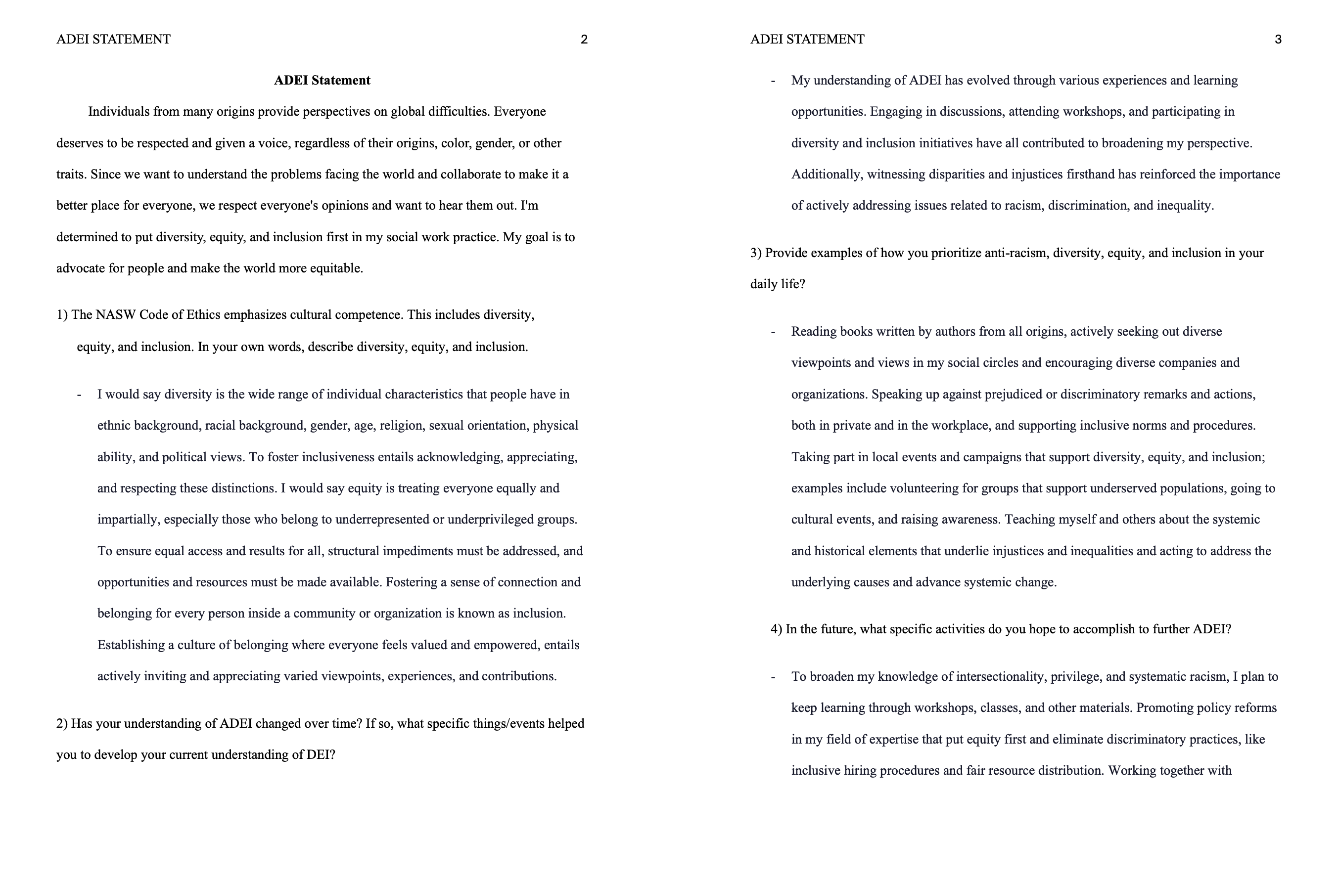 For this assignment, your Portfolio and