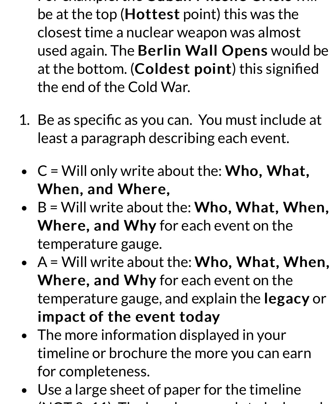 Create slide show Cold War Final Project: