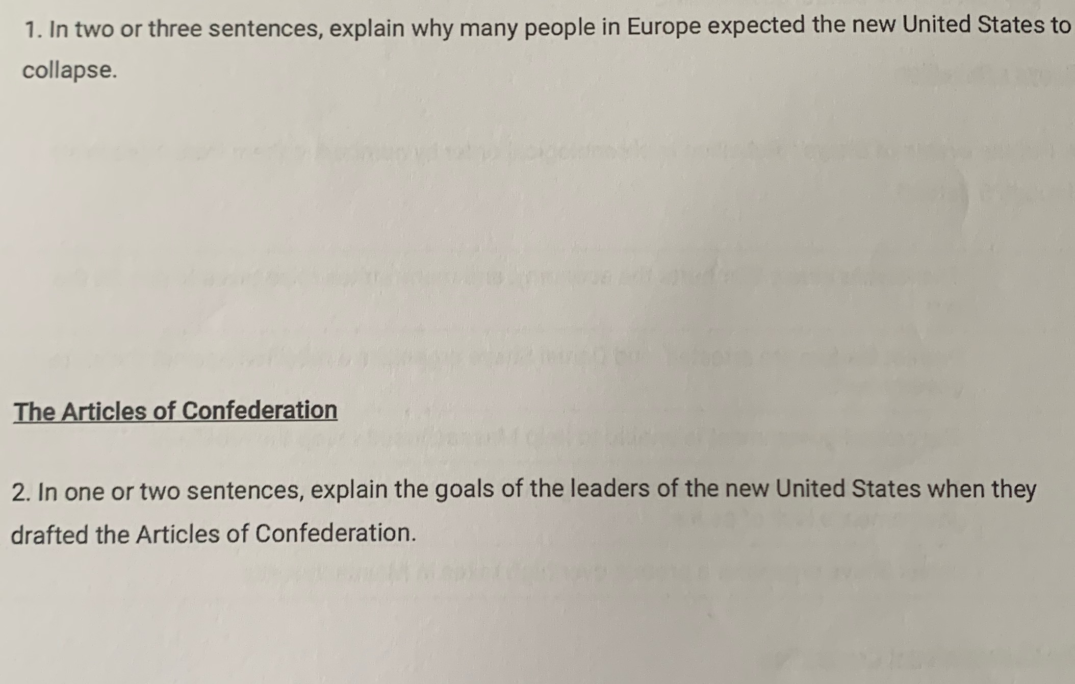 2 separate questions 1. In two or three
