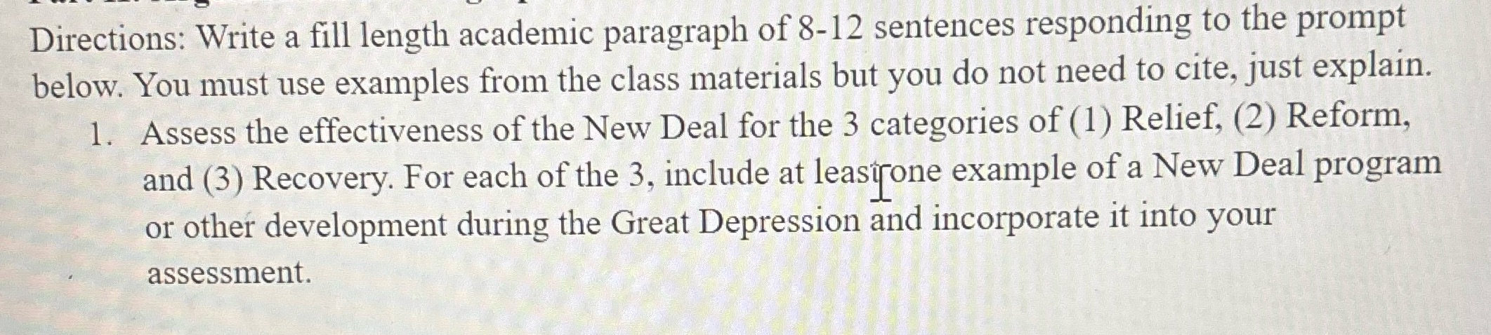 D e e r Directions: Write a fill length academic
