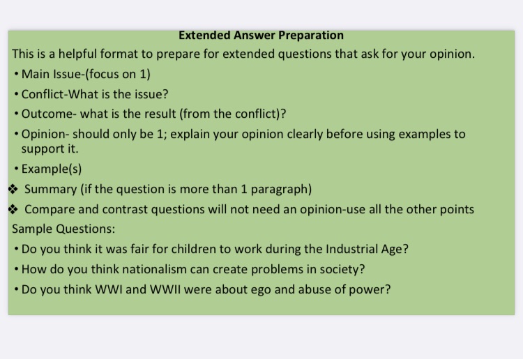 Extended Answer Preparation This is a helpful