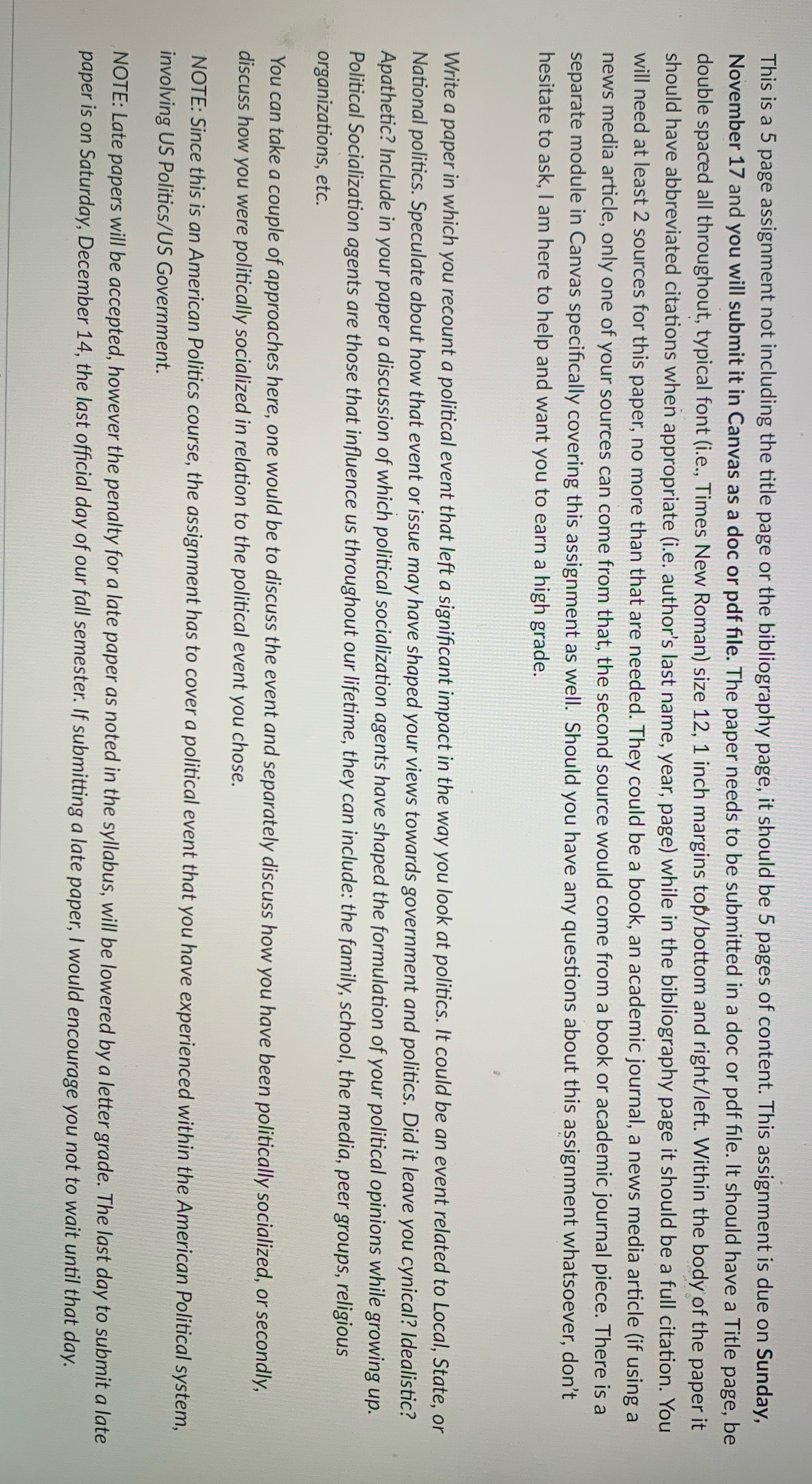 This is a 5 page assignment not including the