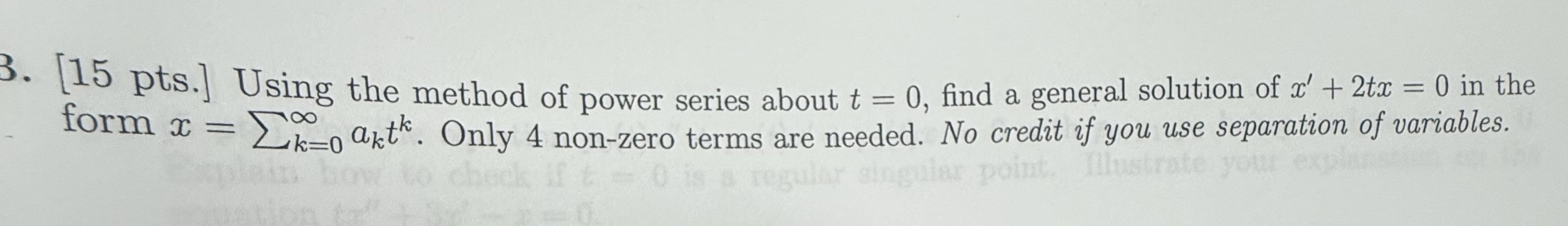 Need it asap 3. [15 pts.] Using the method of