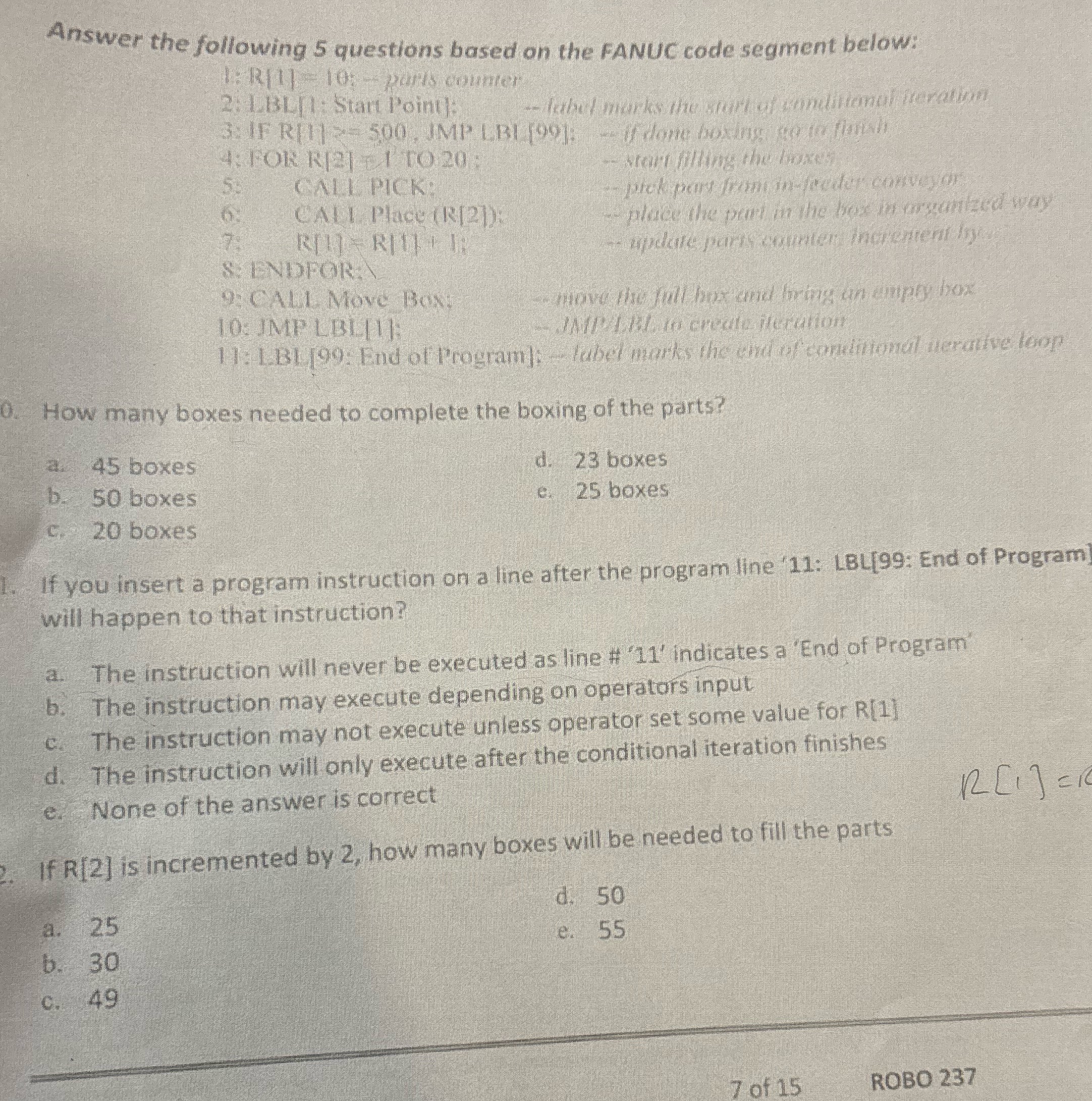 Answer the following 5 questions based on the