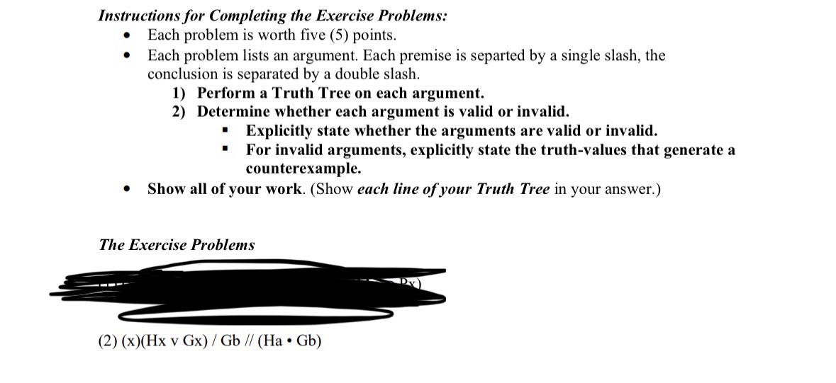 Can you hand write the truth tree? Instructions