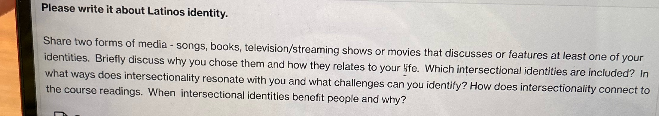 Create a discussion post with the following