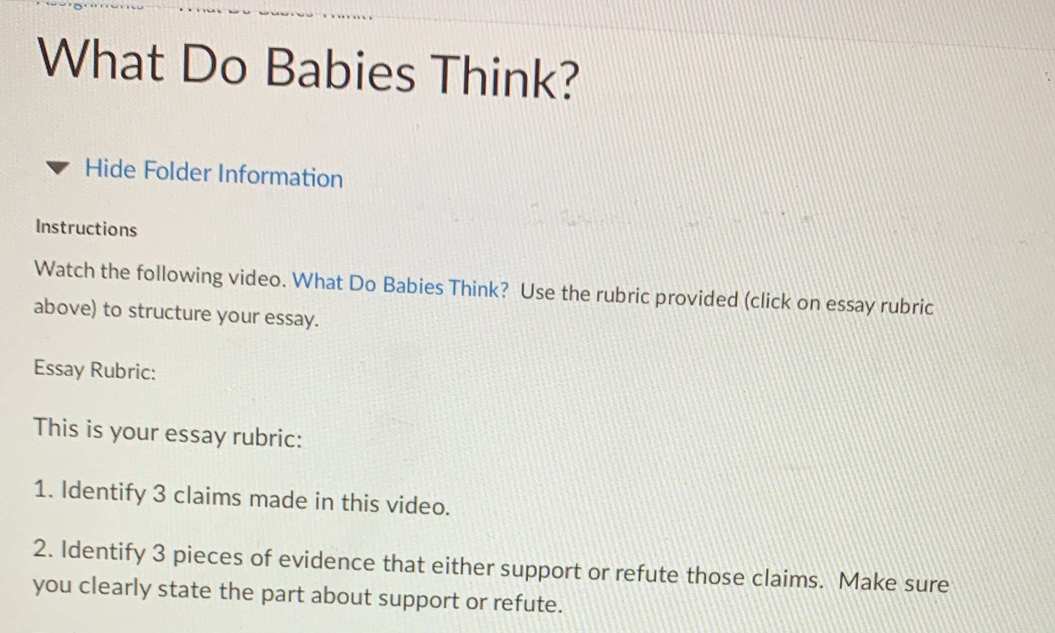 What Do Babies Think? Hide Folder Information