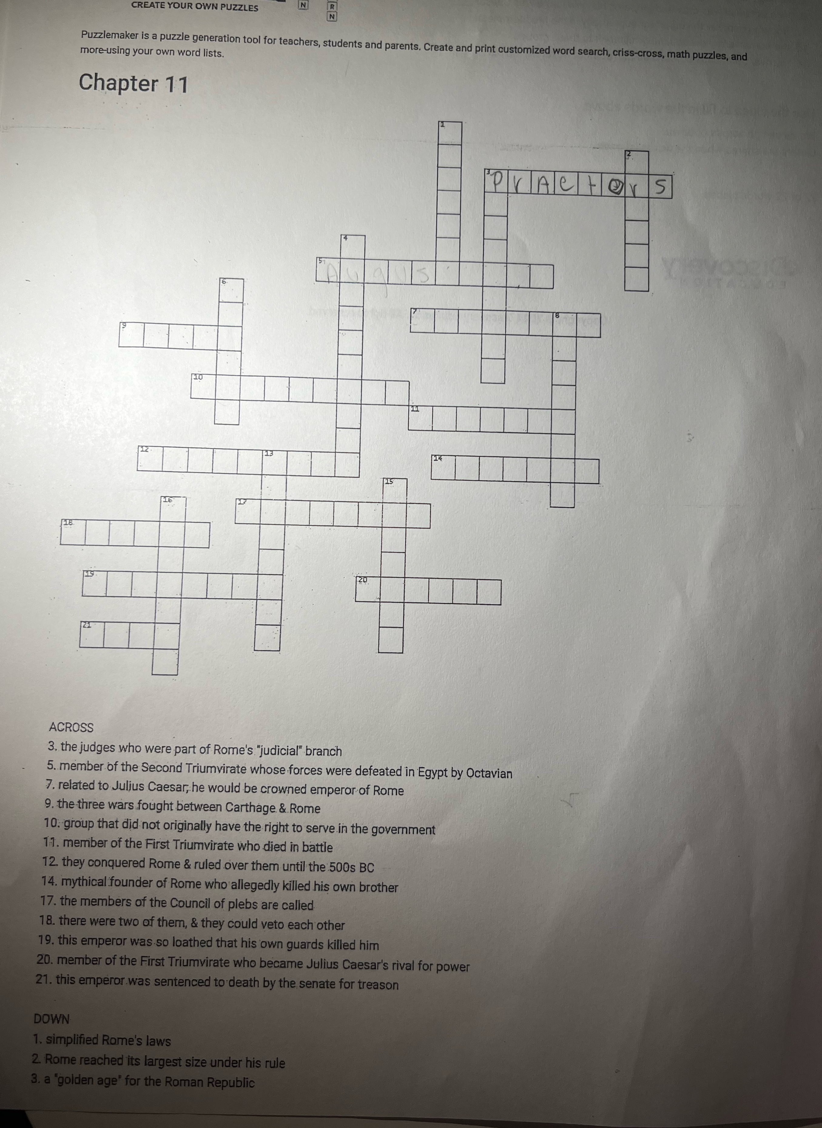 CREATE YOUR OWN PUZZLES Puzzlemaker is a puzzle