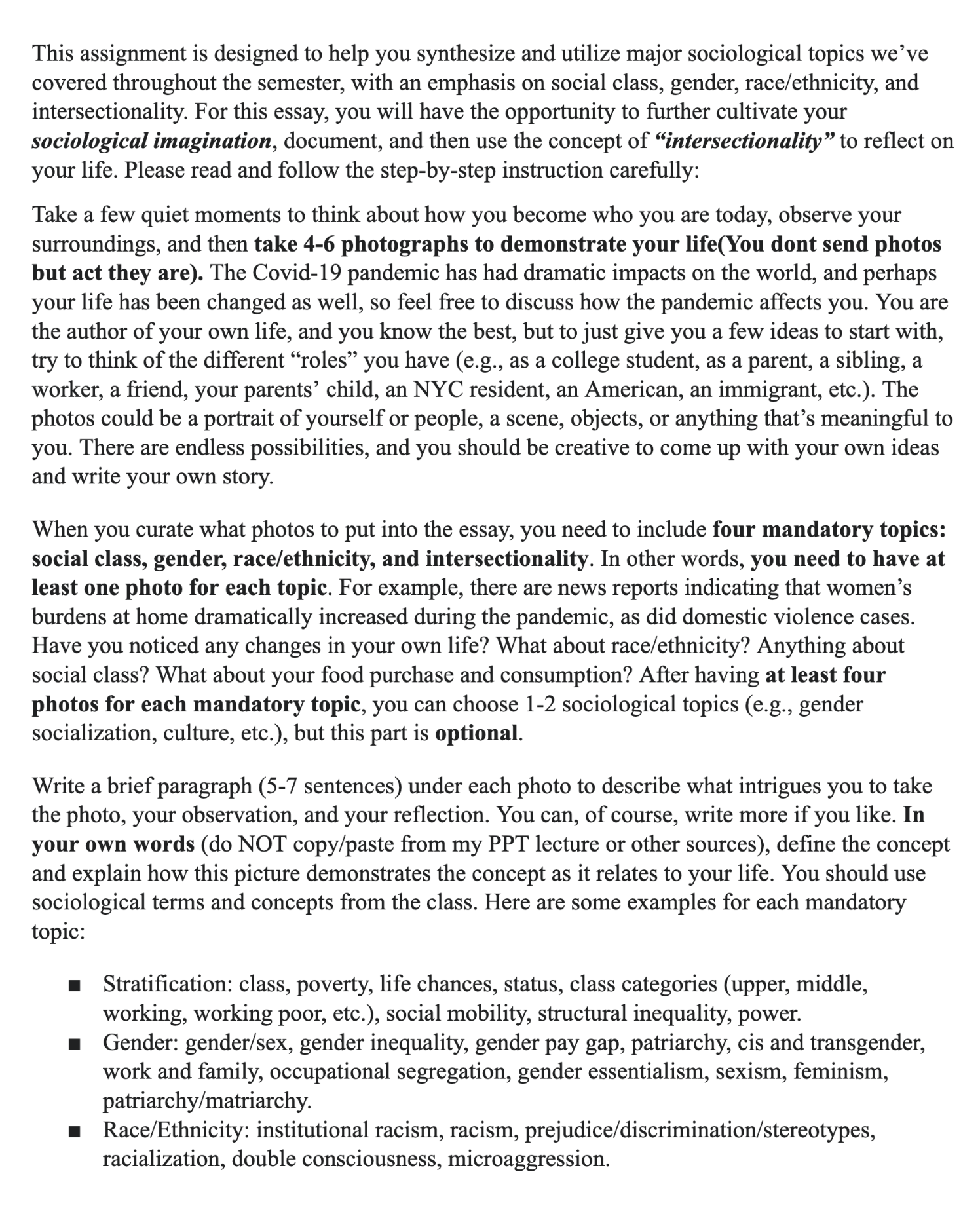 This assignment is designed to help you