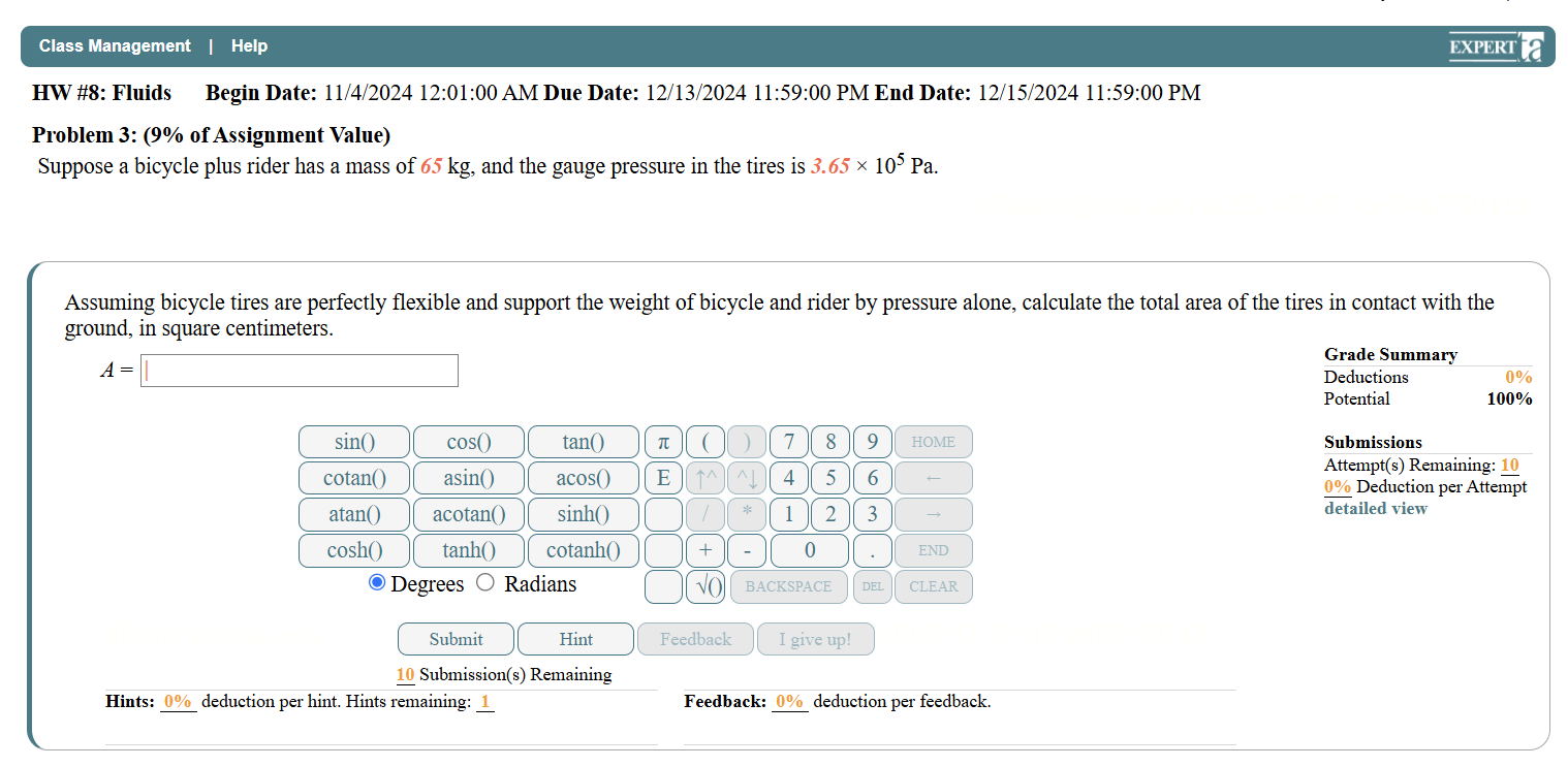 Class Management | Help HW #8: Fluids Begin Date: