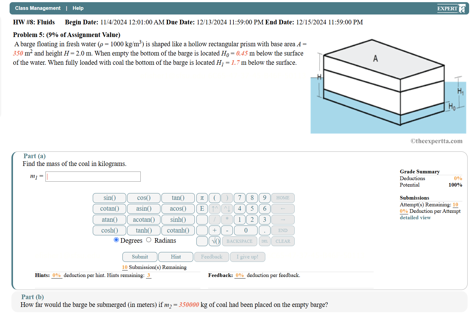 Class Management | Help EXPERT a HW #8: Fluids