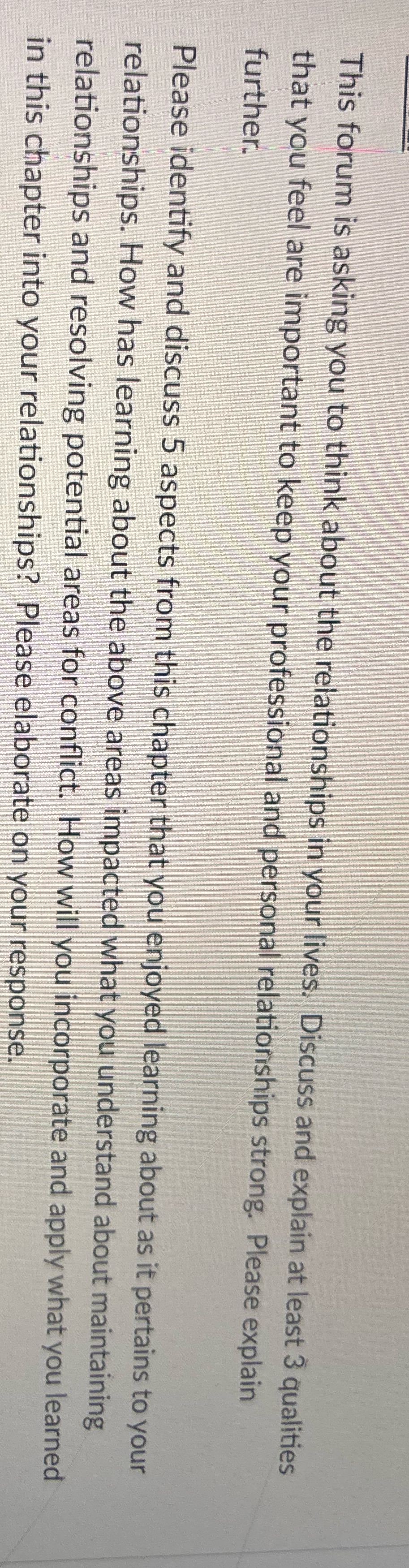 The chapter is enhancing relationships This forum