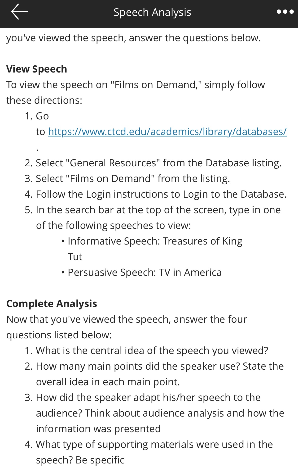 e Speech Analysis you've viewed the speech,
