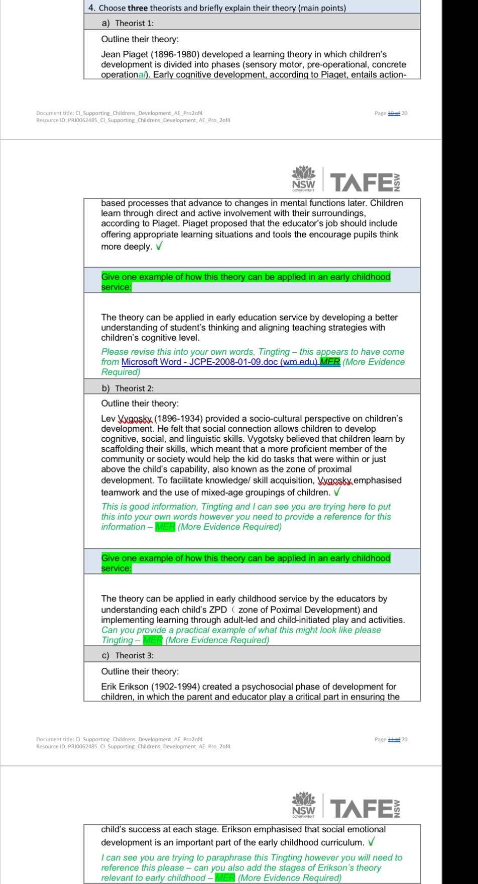 CHCECE034 - Use an approved learning framework to