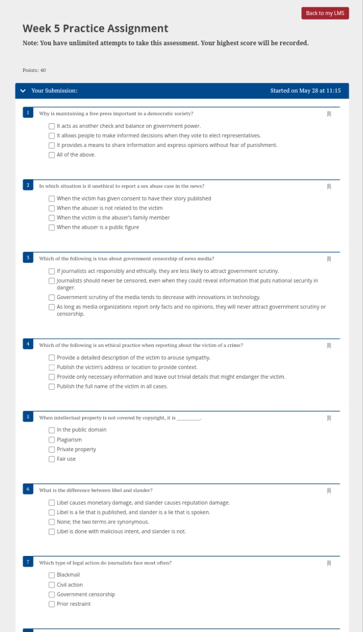 Back to my LMS Week 5 Practice Assignment Note: