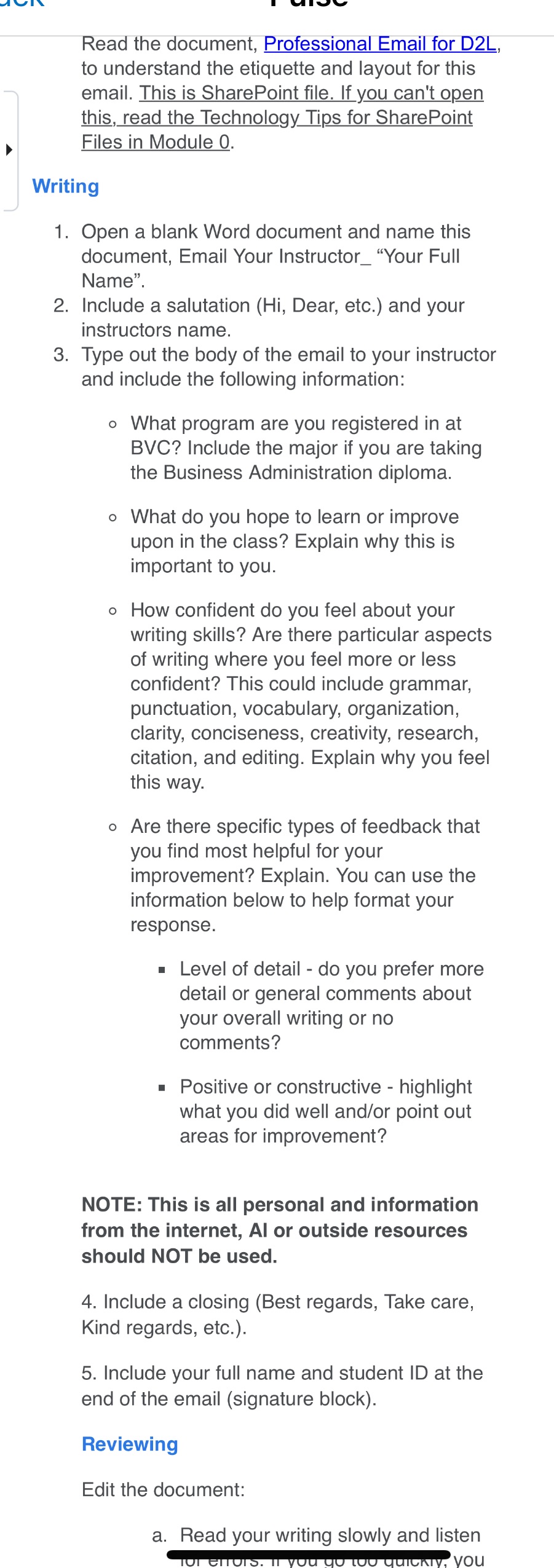 M 1 Wi\\ Read the document, Professional Email