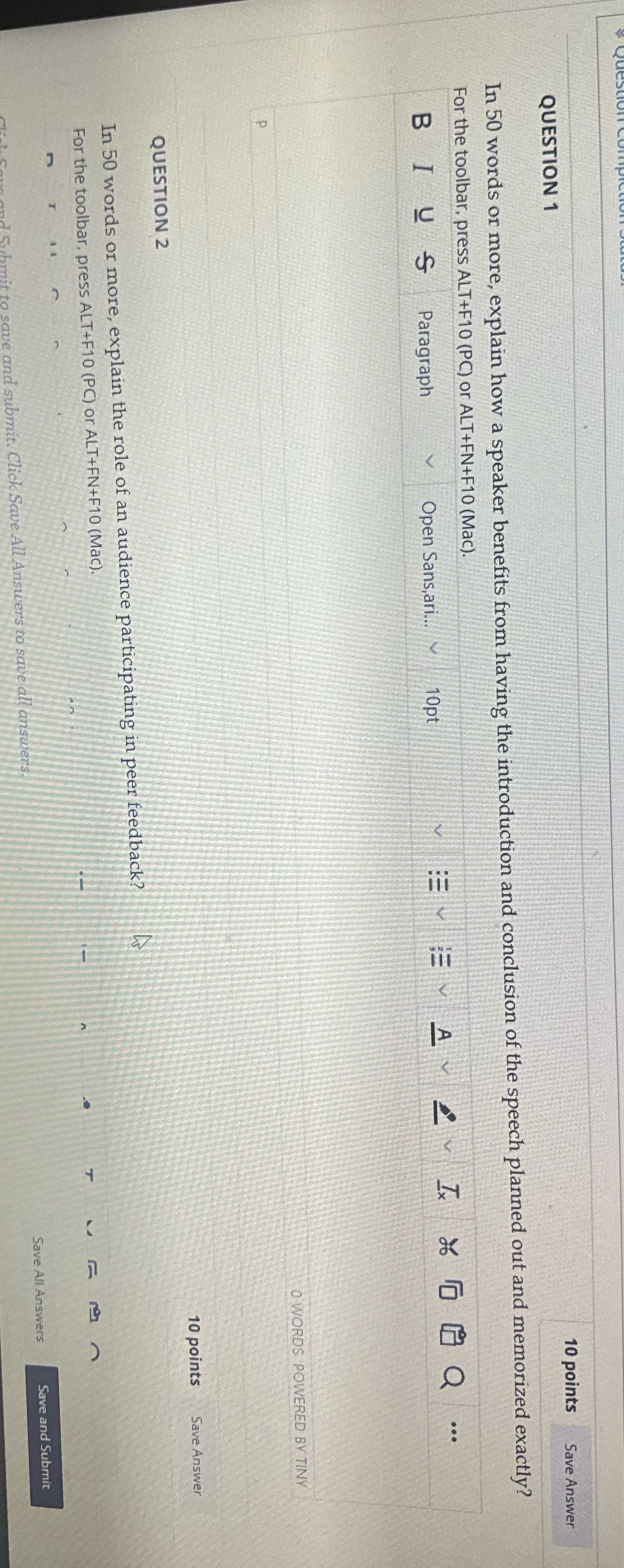 QUESTION 1 10 points Save Answer In 50 words or