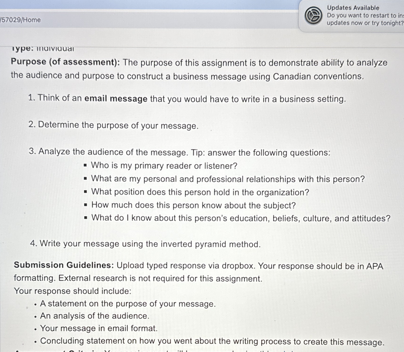 . { Updates Available @ Do you want to restart to