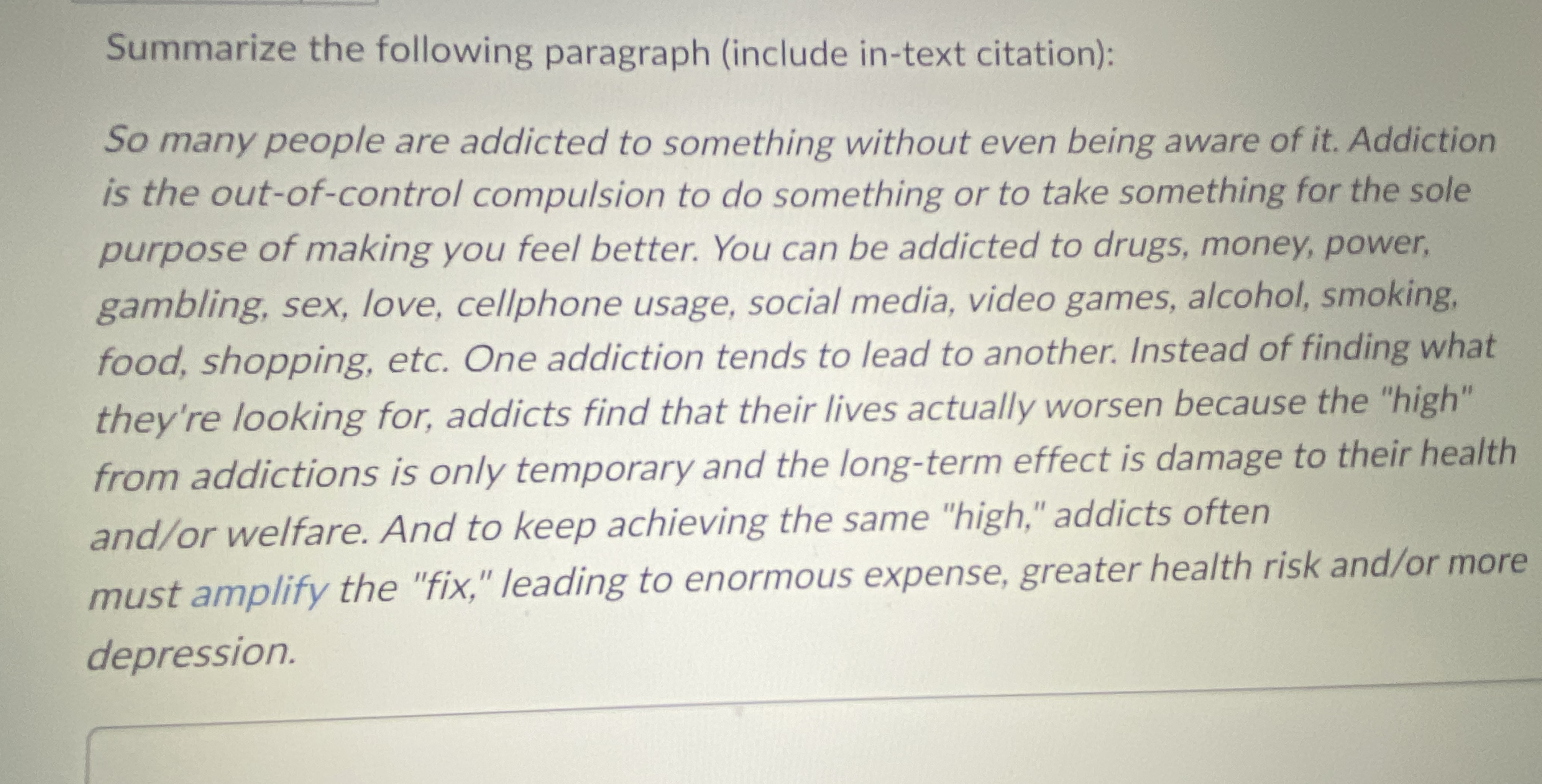 Summarize the following. Article what's missing