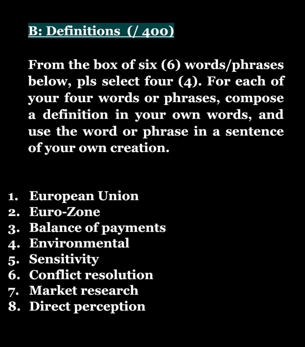B 2 R R [ 3 ) 72 ) B: Definitions (/ 400) From