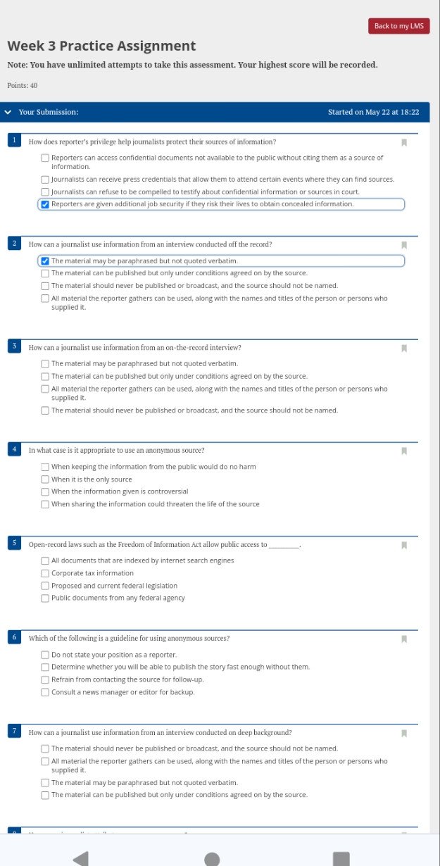 Bscom/350T Back to my LMS Week 3 Practice
