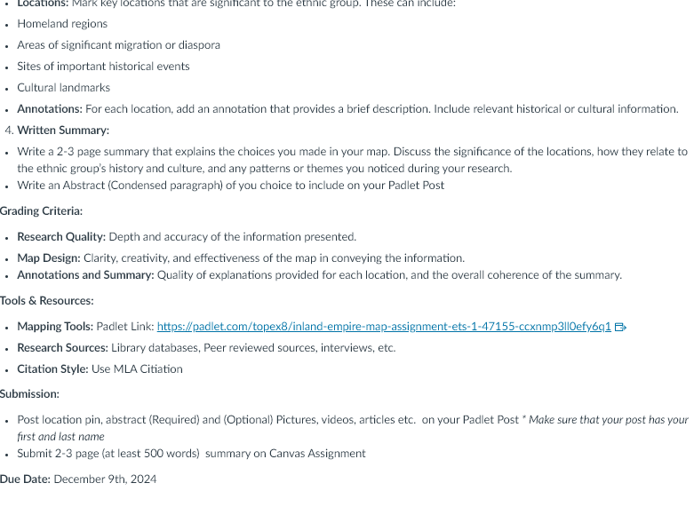 Inland Empire Map Assignment A* Start Assignment