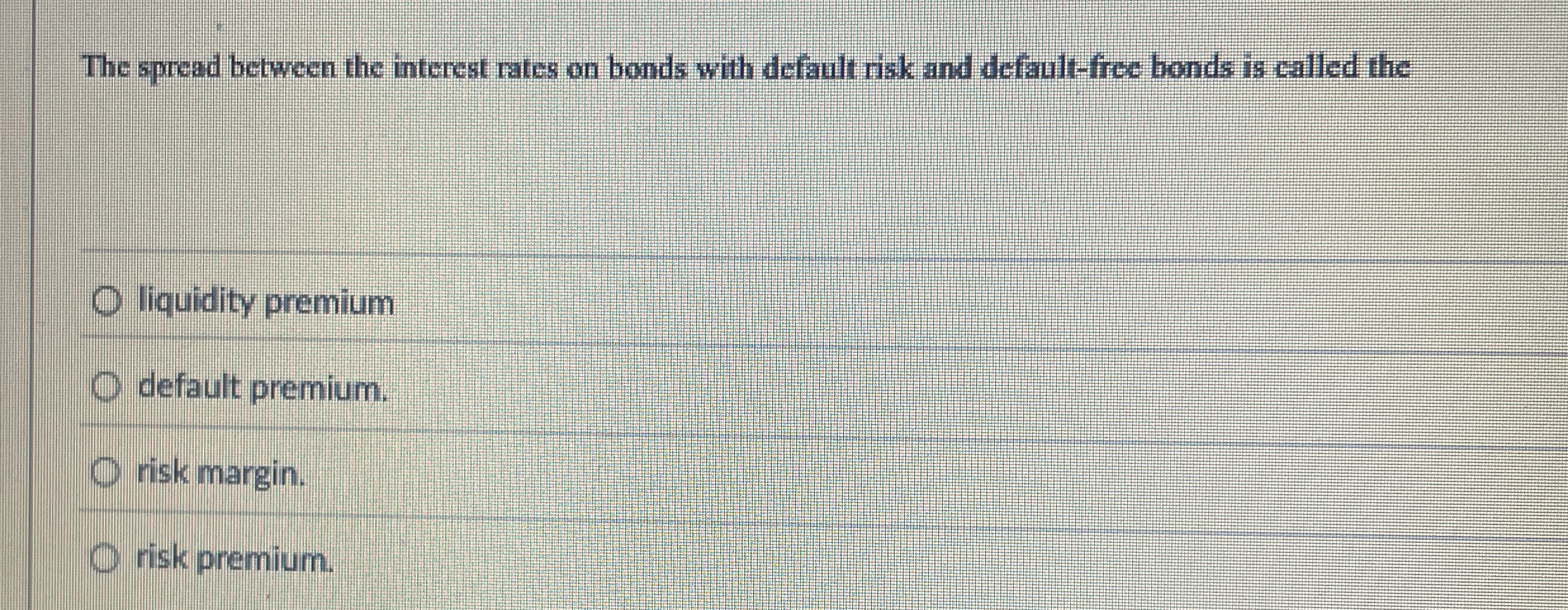 The spread between the interest rates on bonds