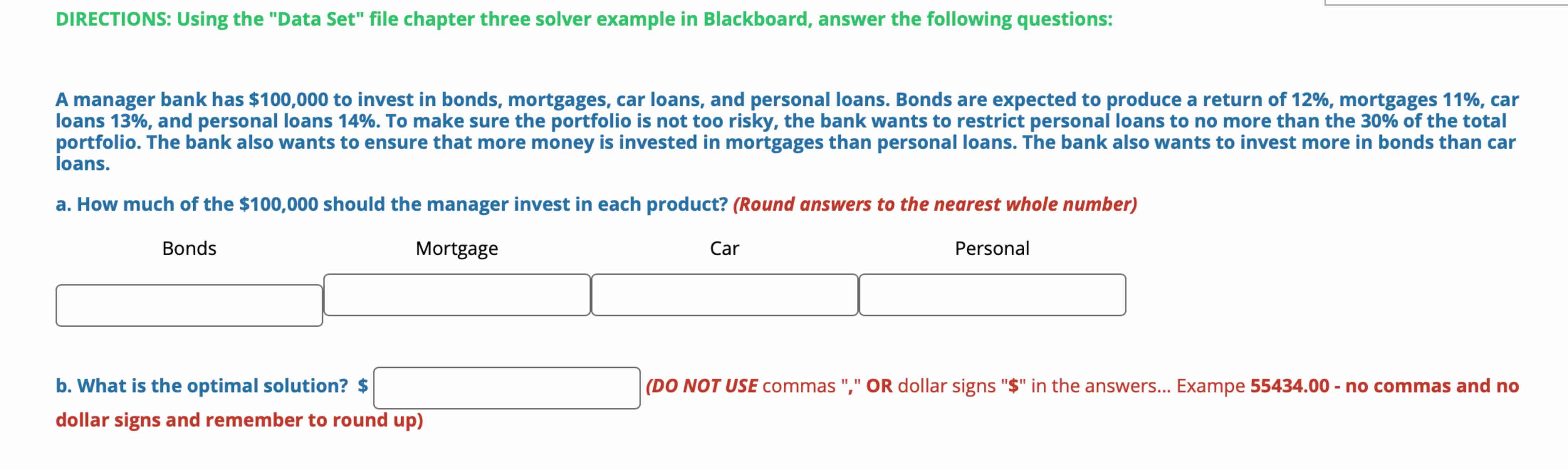 DIRECTIONS: Using the "Data Set" file chapter