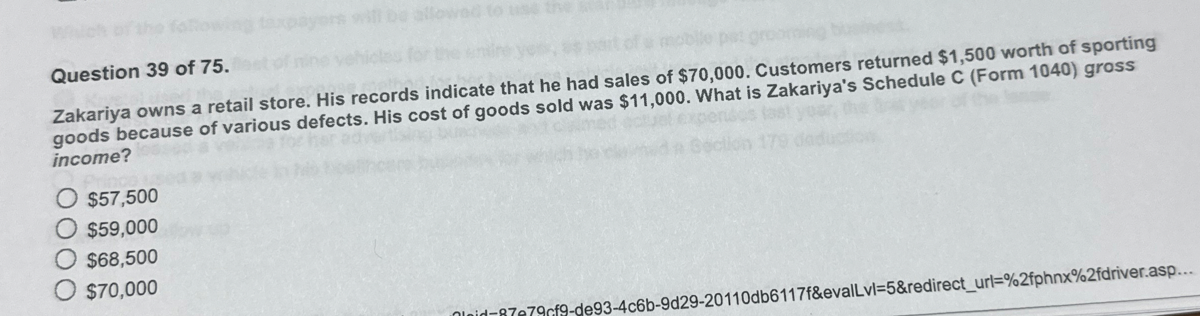 Question 3 9 of 7 5 . Zakariya owns a retail
