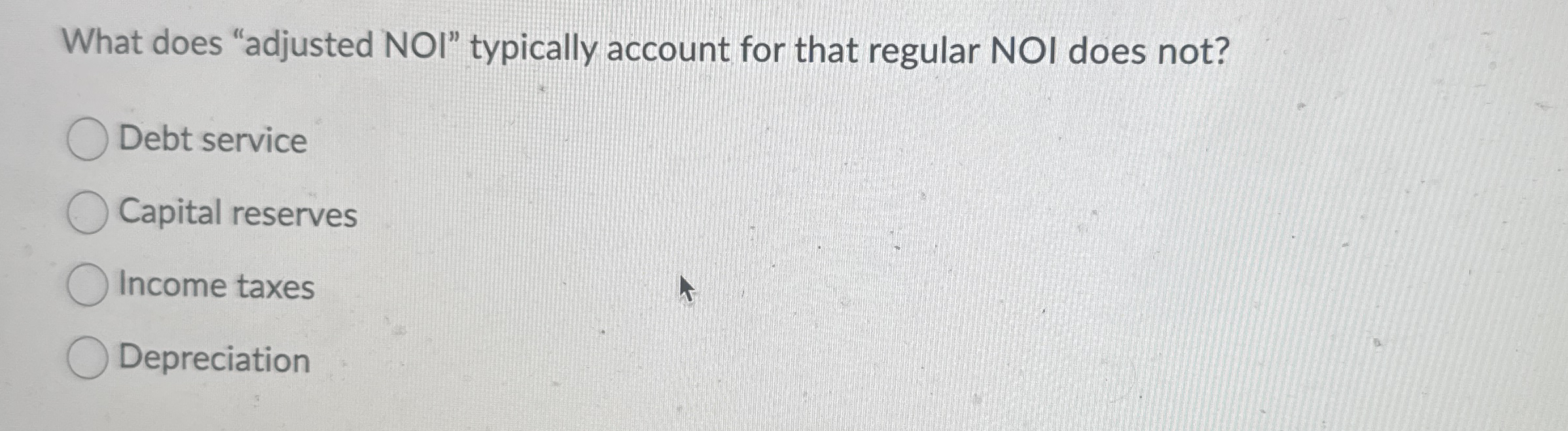 What does "adjusted NOI" typically account for