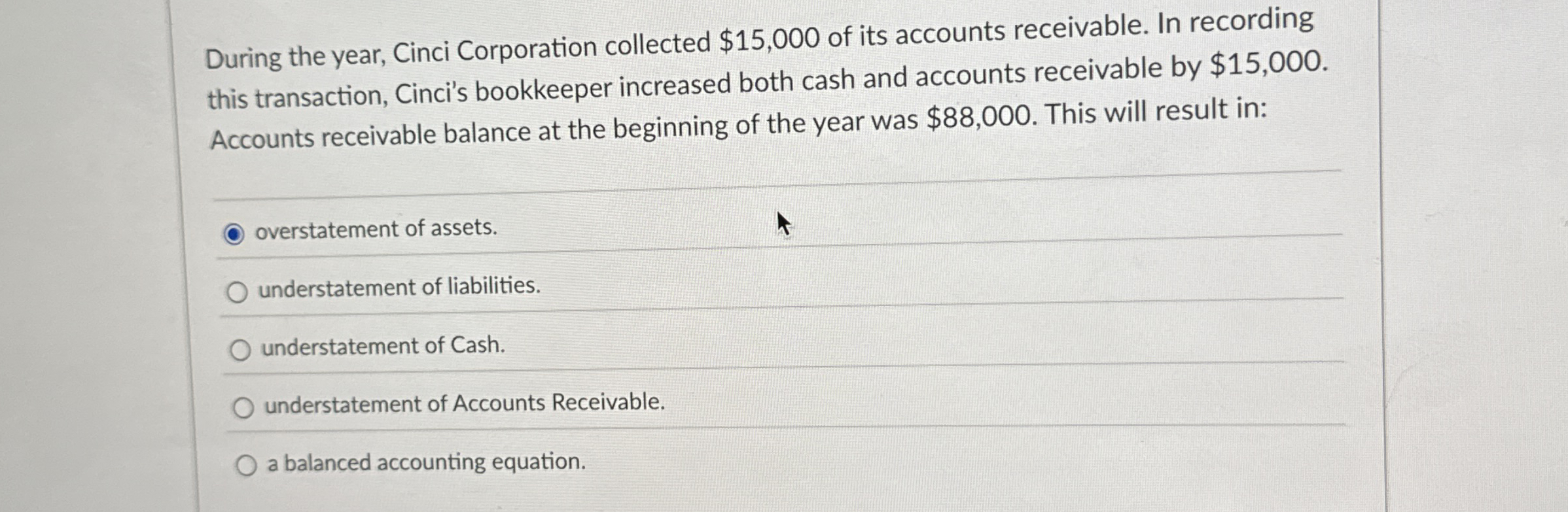 During the year, Cinci Corporation collected $ 1