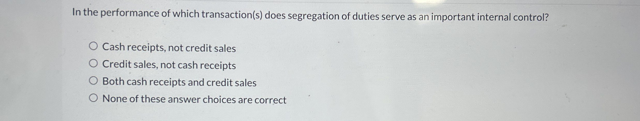 In the performance of which transaction ( s )