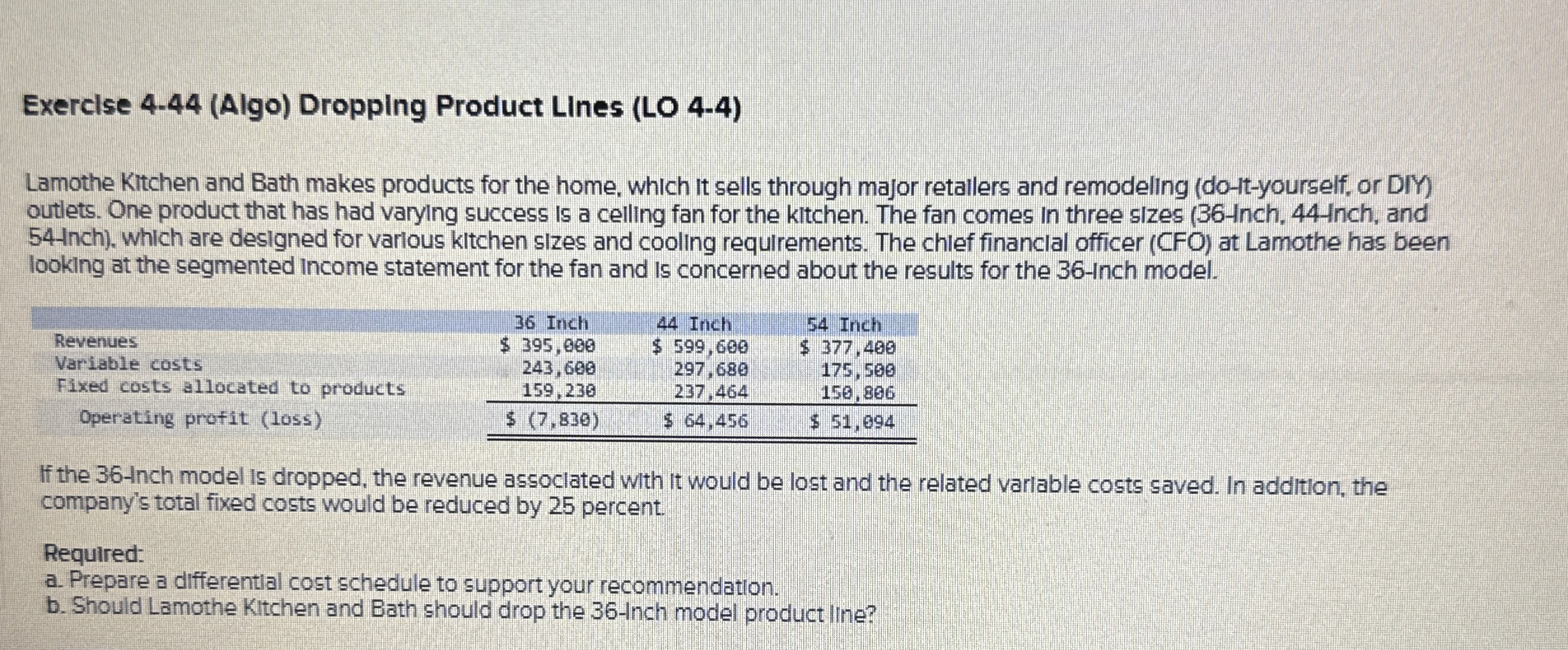 Exerclse 4 . 4 4 ( Algo ) Dropping Product LInes