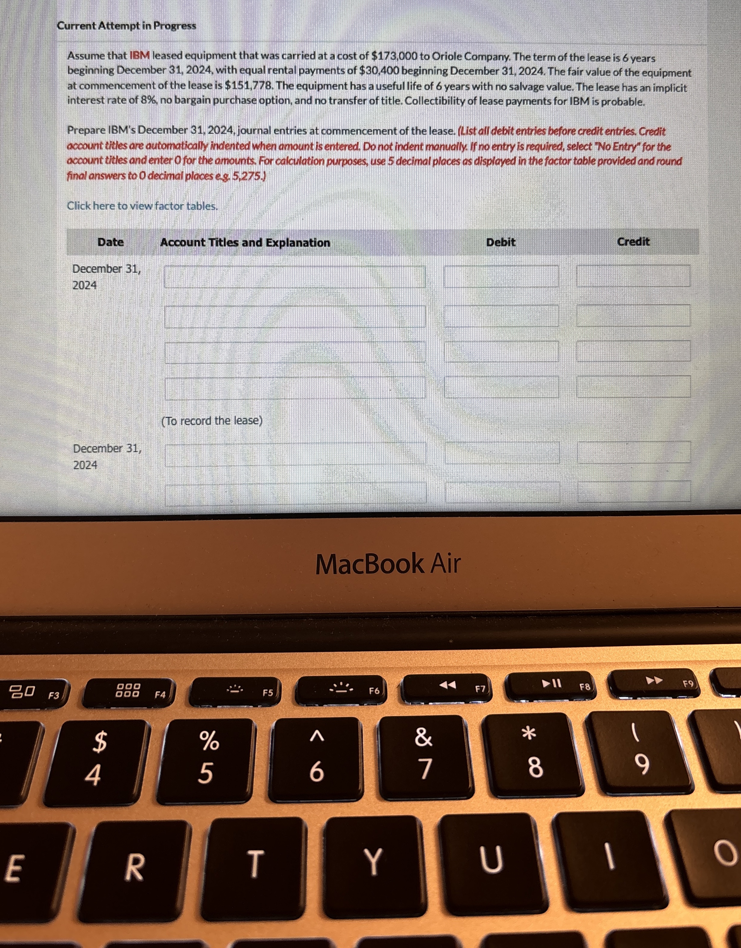 Current Attempt in Progress Assume that IBM
