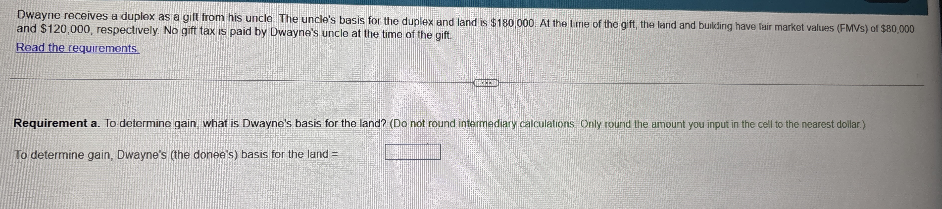 Dwayne receives a duplex as a gift from his