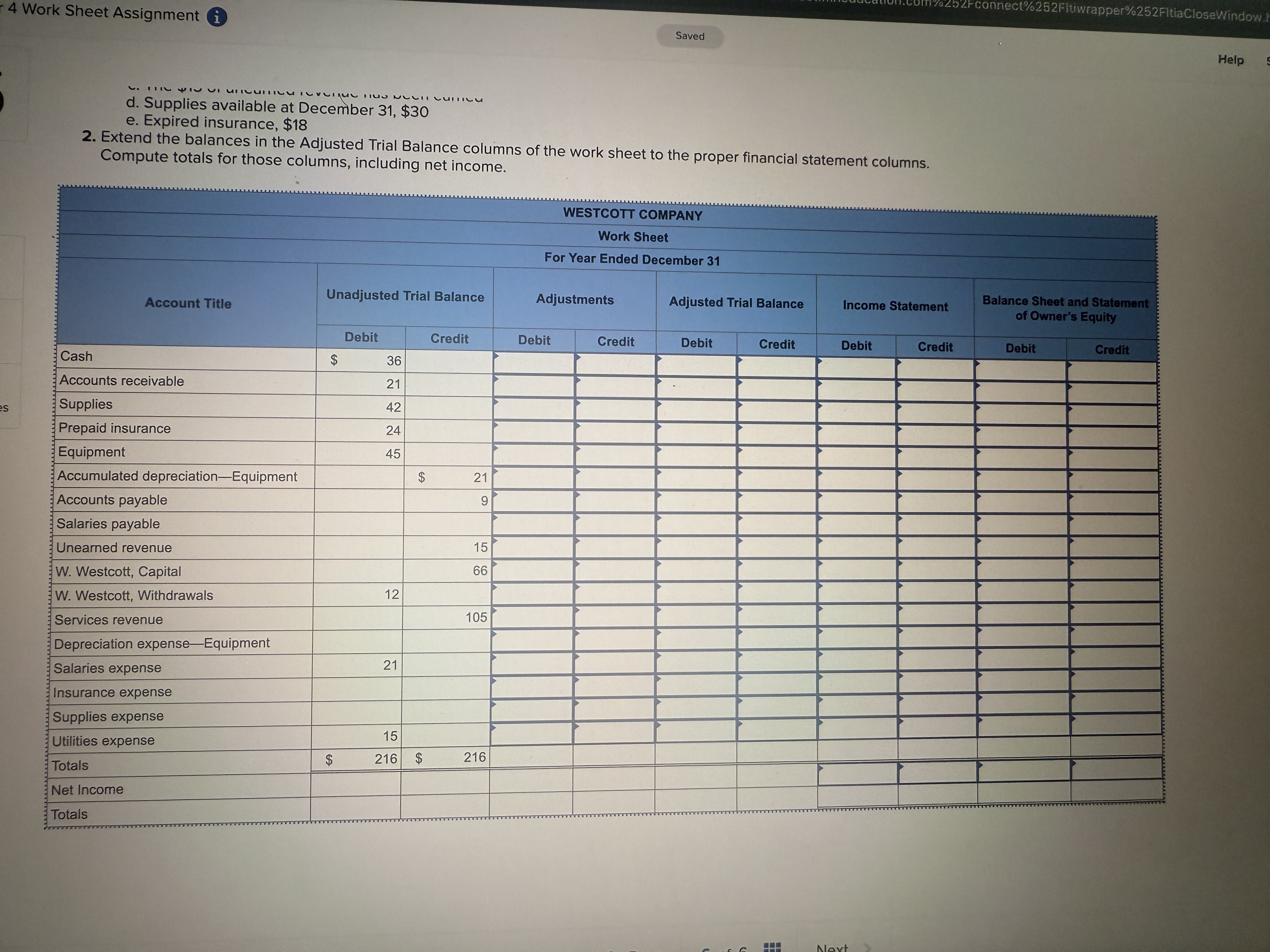 Exercise 4 - 4 ( Algo ) Completing work sheet